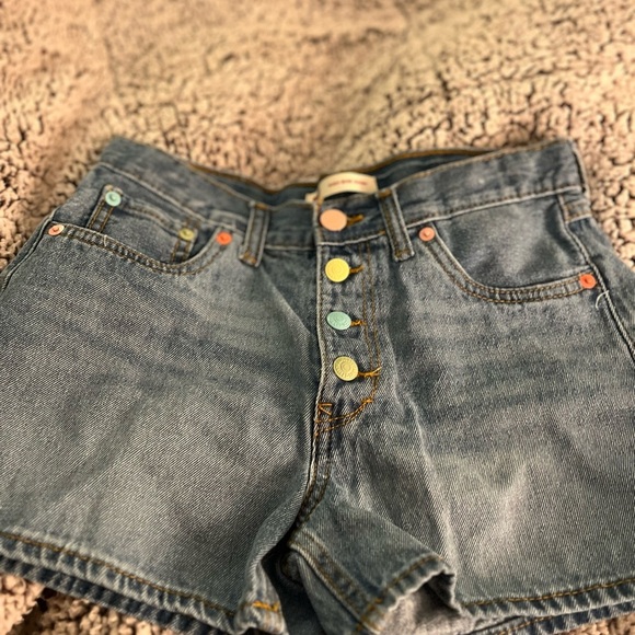 Levi's Denim Shorts with Colorful Stitching girls size 14 - Picture 3 of 4